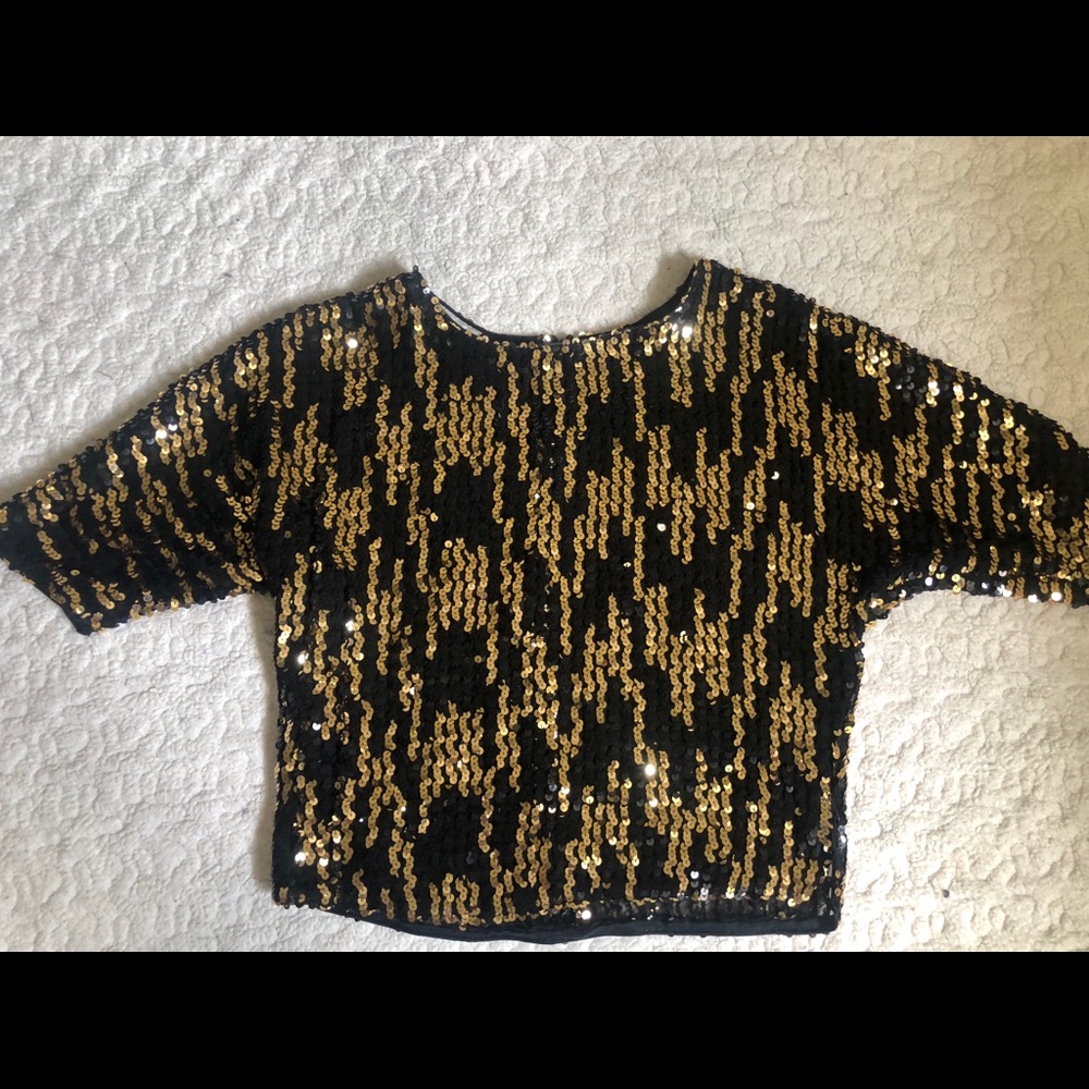 SMALL Handmade sequin top
